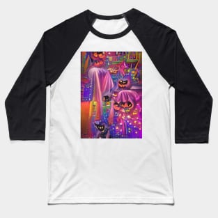 COLOURFUL HALLOWEEN NIGHT Baseball T-Shirt